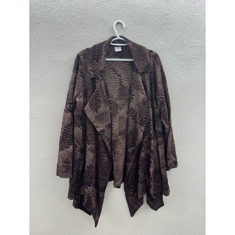 C.M.C Womens Cardigan Sweater Size Medium Purple Fern Open Front
